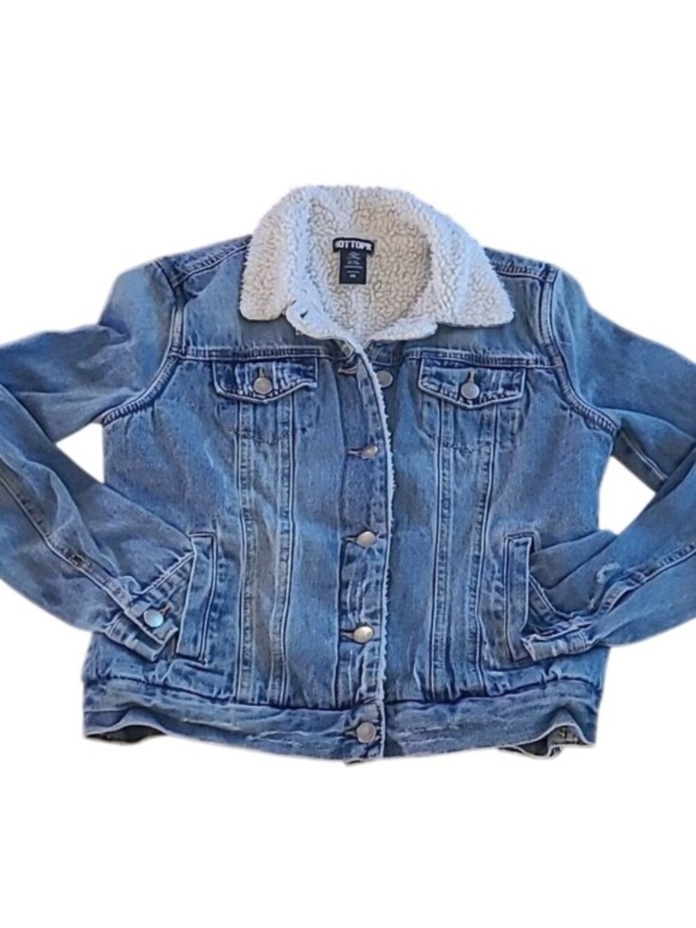 Hot Topic Womens Sherpa-Lined Denim Jacket XS
